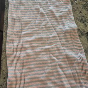 Fabric, Pastel Blue & Pink Striped Tube Cotton Spandex Knit 19" tube x 39", Vint